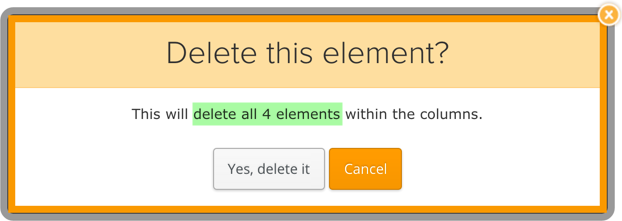确认 Weebly 中的多个元素删除