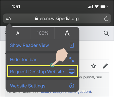 在 Safari iPhone 中请求桌面站点