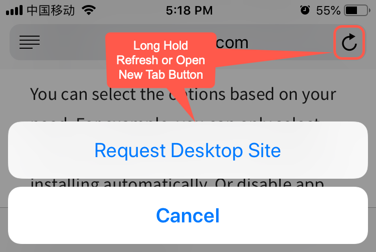 在 iPhone 中请求桌面站点