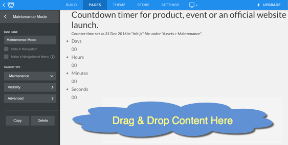 Weebly 维护模式页面