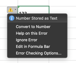 数字存储为文本错误
