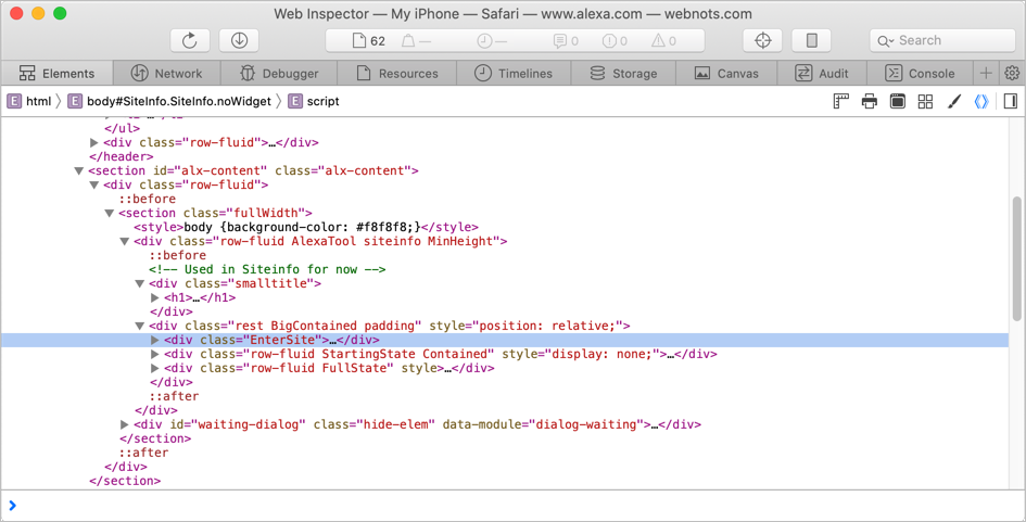 Mac 中的 Safari Web 检查器