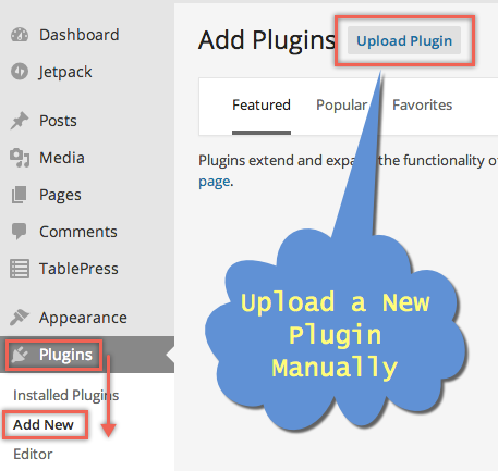 在 WordPRess 中手动上传插件