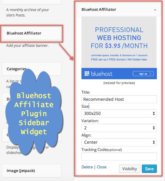 在 WordPress 站点侧边栏中添加 Bluehost 会员横幅