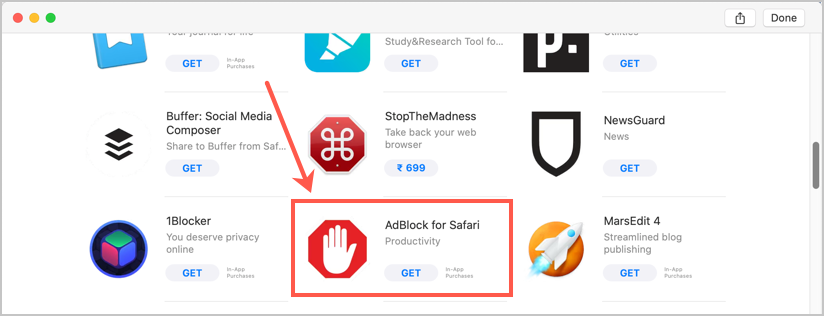 Mac App Store 中用于 Safari 的 AdBlock