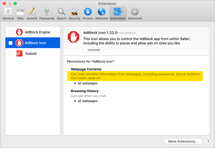Safari 中的广告拦截器扩展设置