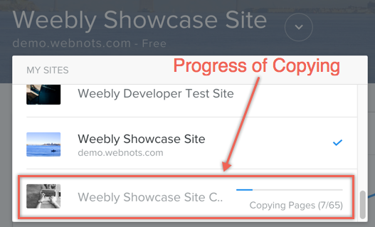 Weebly 网站复制的进展