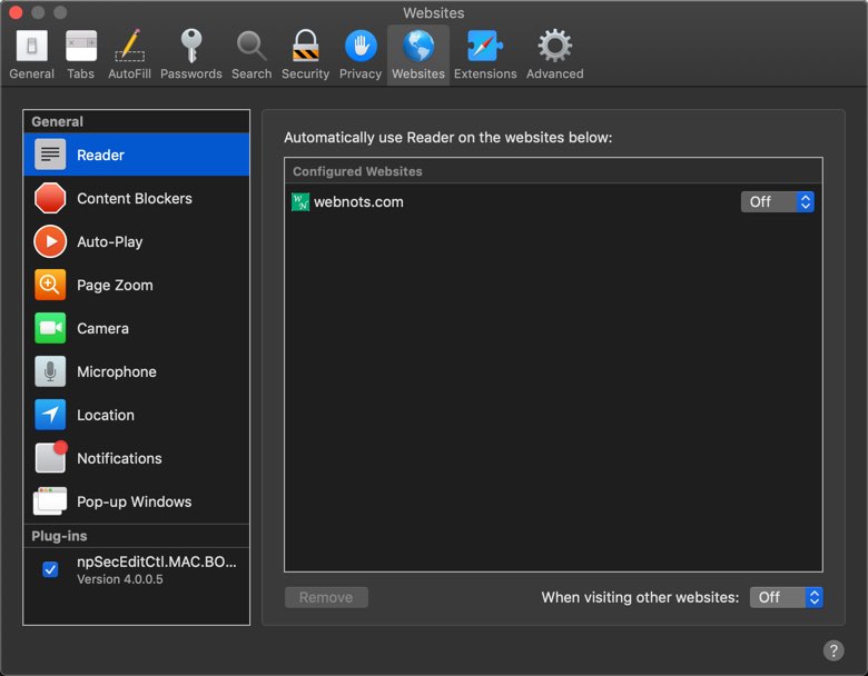 Mac 上的 Safari 偏好设置