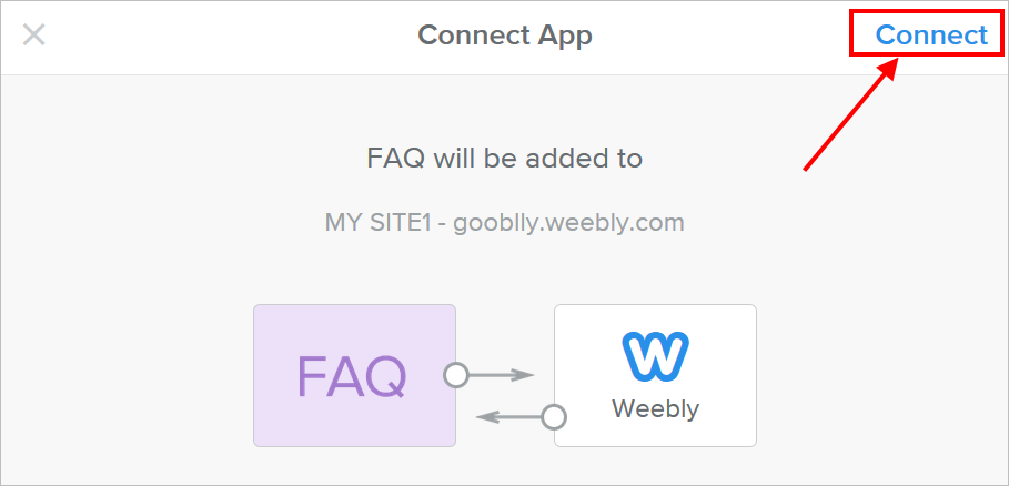 添加 Weebly 常见问题解答应用程序