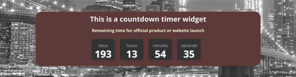 具有视差图像背景的倒数计时器小部件