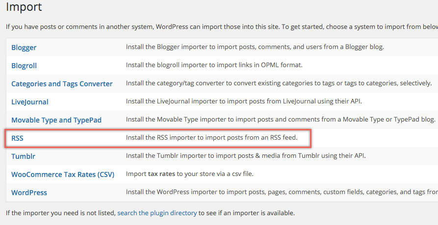 将 Weebly RSS 提要导入 WordPress