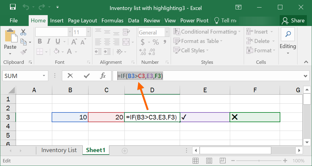 带有表情符号的简单 Excel 公式
