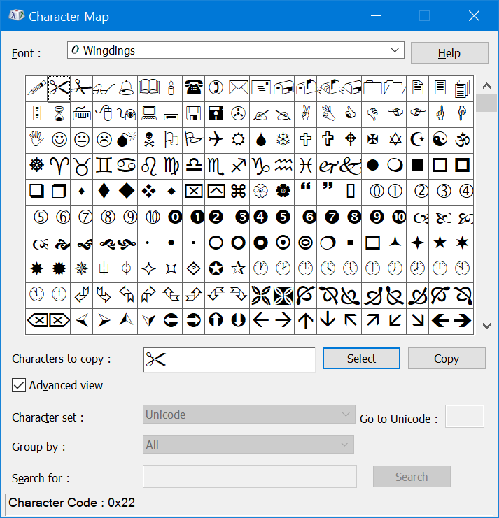 Excel中的字符映射以插入表情符号