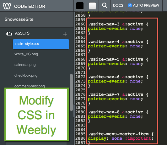 在 Weebly 中修改 CSS