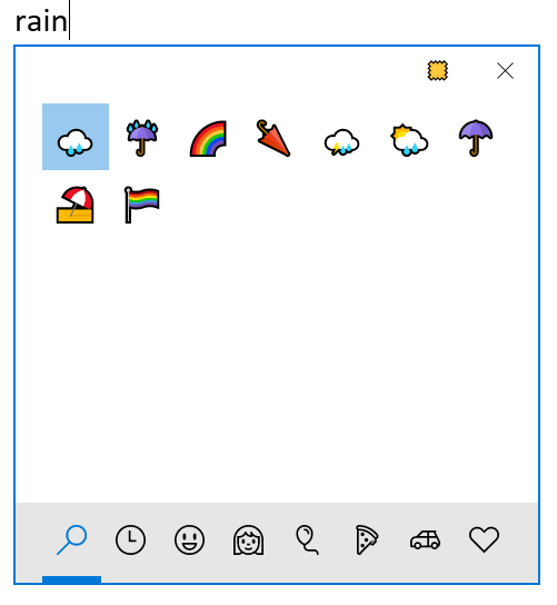 Windows 10 中的天气表情符号