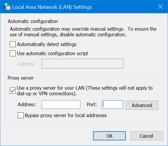 在 Windows 10 中设置代理服务器