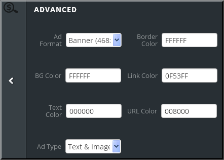 广告自定义选项