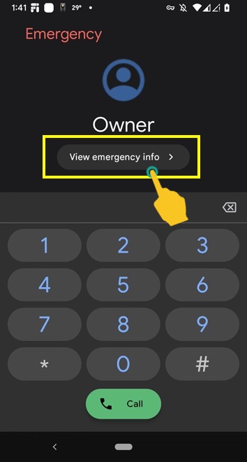 从锁定屏幕查看紧急联系信息