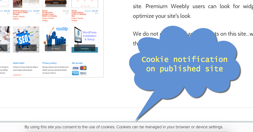 如何在Weebly中添加Cookie通知 Weebly 网站上的 Cookie 通知