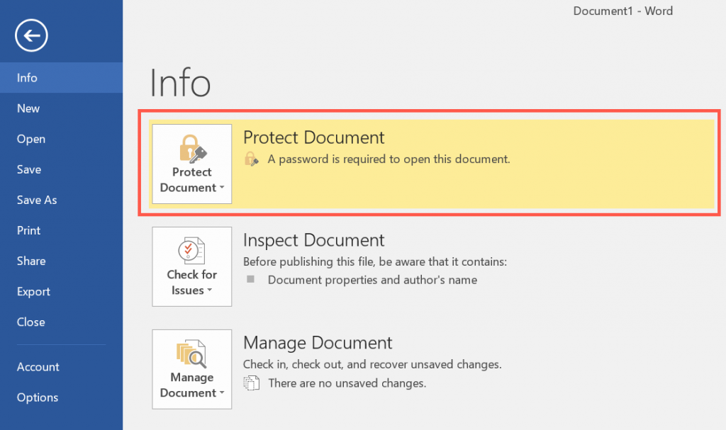 受密码保护的 Word 文档