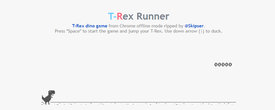 Chrome 中的霸王龙恐龙游戏