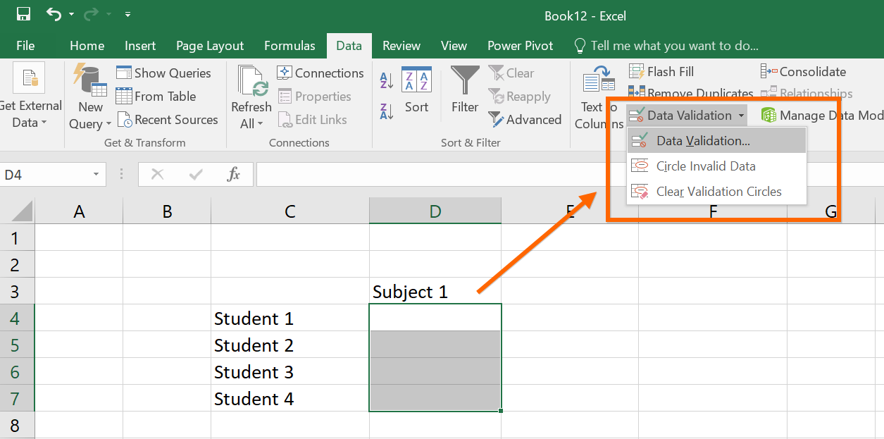 在 Excel 中创建数据验证规则