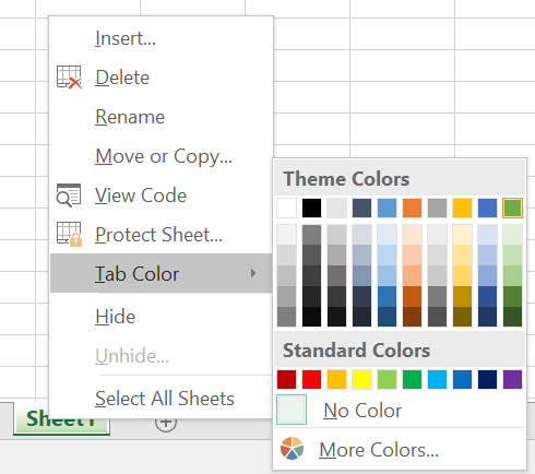 为 Excel 工作表着色