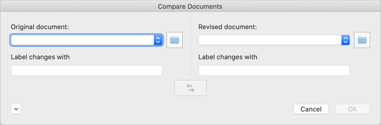选择要比较的文档