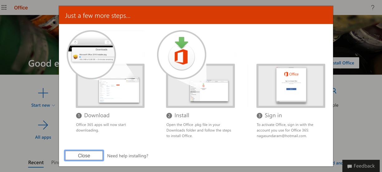 从网站安装 Office