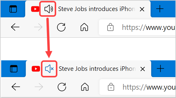 边缘中的静音选项卡