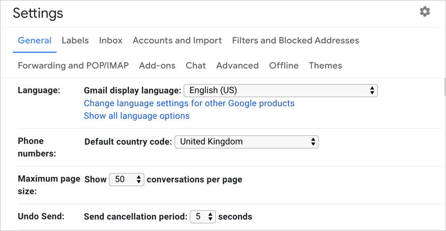 在 Gmail 中设置每页的最大电子邮件数量