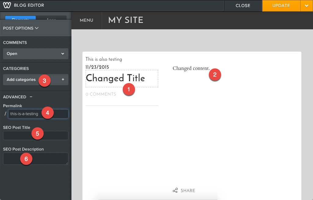 如何在Weebly中撰写SEO有效的博客文章 2 Weebly 博客编辑器