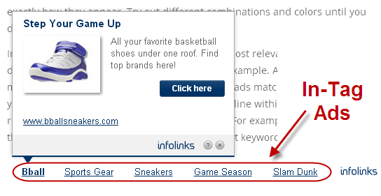 信息链接标签内广告
