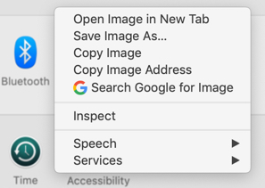 右键单击图像 Chrome Mac