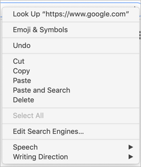 右键单击 Chrome Mac 多功能框