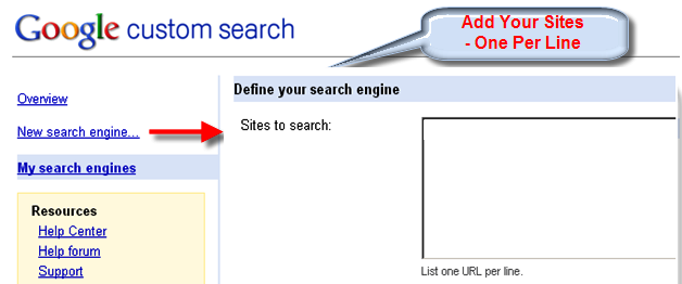 添加新的自定义搜索框