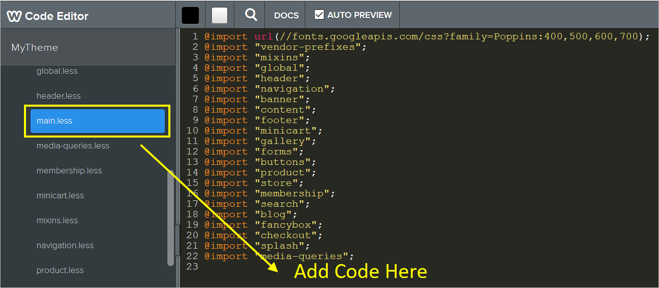 在 Weebly 中编辑主 CSS 文件