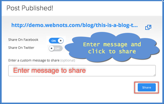 在 Facebook 上分享 Weebly 博客文章