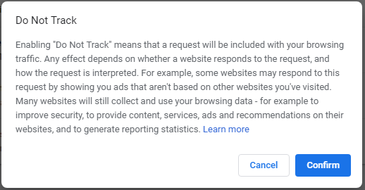 确认 Chrome DNT