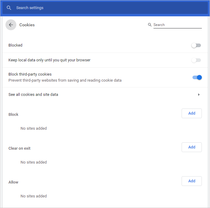 阻止 Chrome Cookie