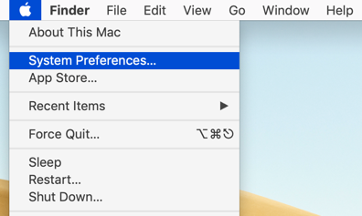 Mac 系统偏好设置菜单