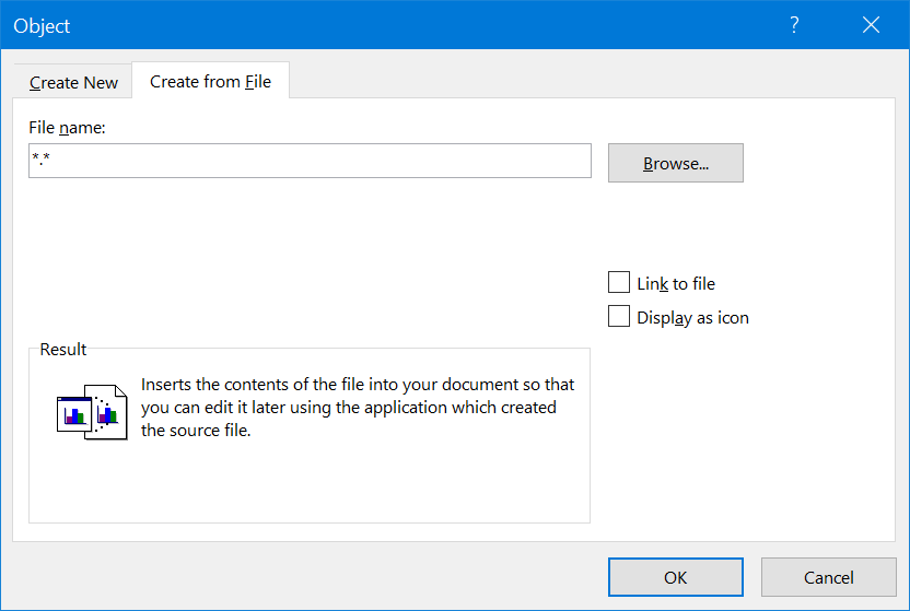 在 Word 中插入 Excel 文件