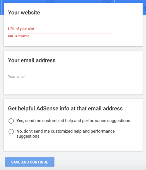 注册 Google AdSense