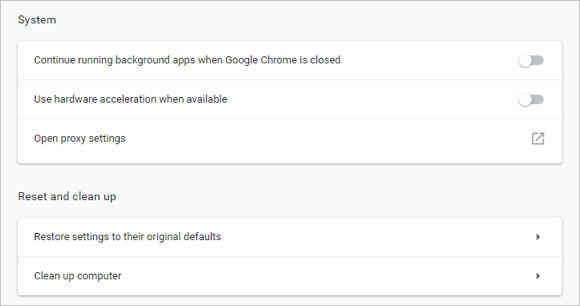 Chrome 系统设置