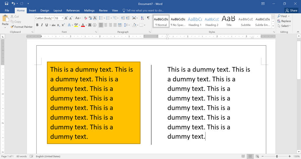 在 Word 中自定义列
