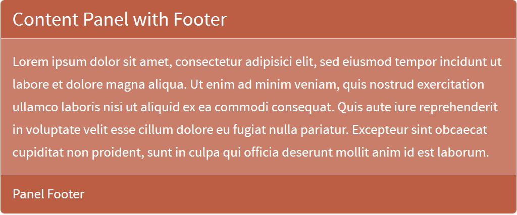 带页脚的内容面板