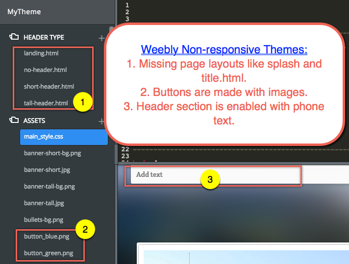Weebly 无响应主题功能