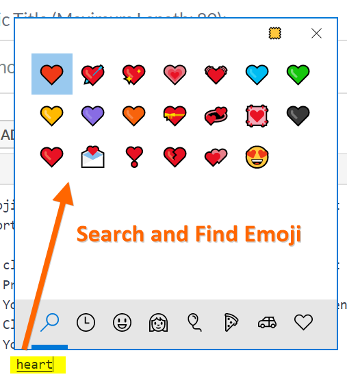 在 Windows 10 中搜索和查找表情符号