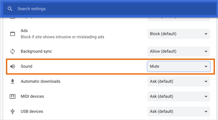 在 Chrome 中静音网站的声音