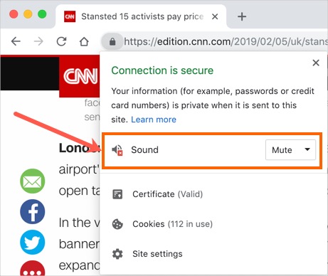 从 Chrome 地址栏中静音网站